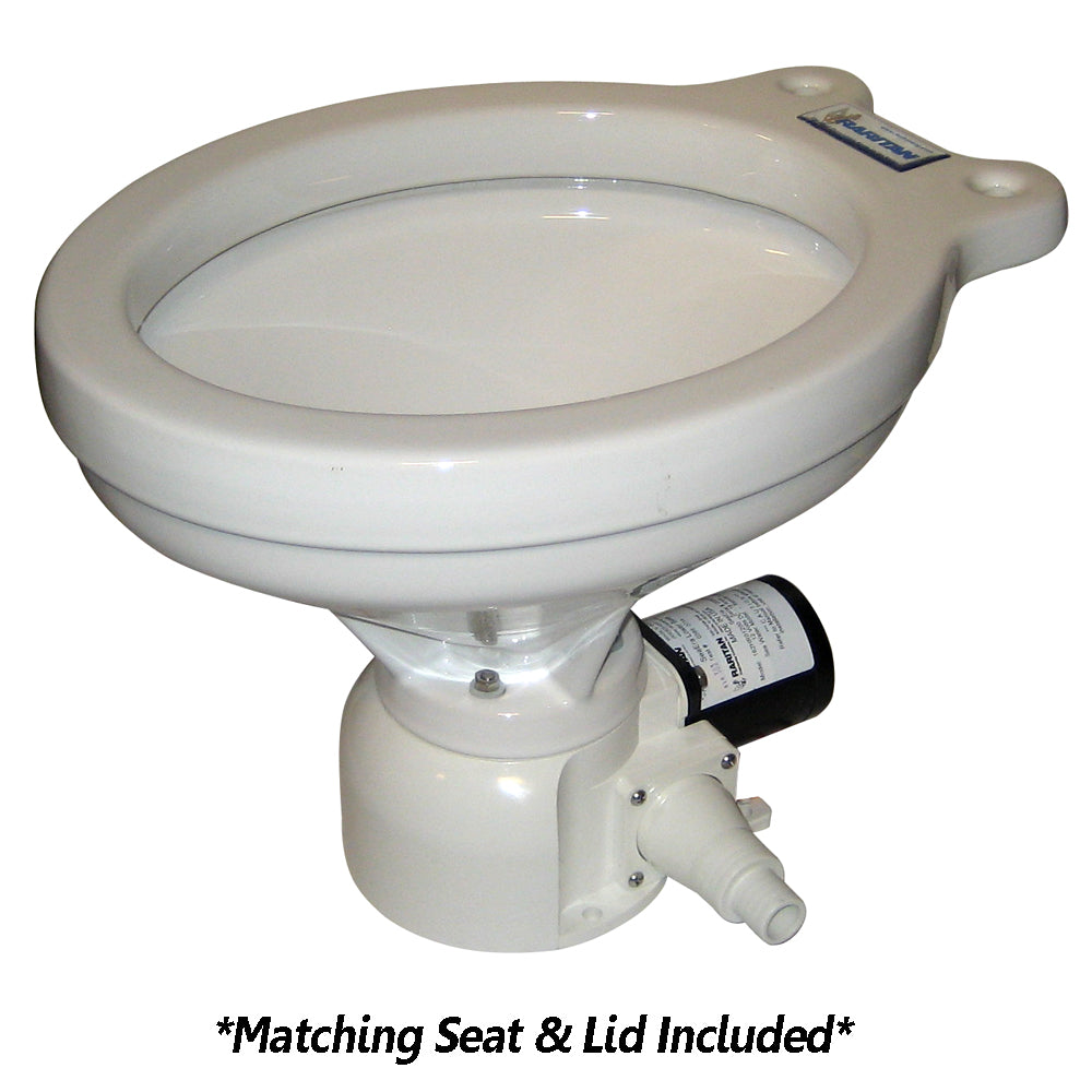 Raritan Sea Era Toilet - Household Style - Remote Intake Pump - Straight  90 Discharge - Smart Toilet Control - 12v - Deckhand Marine Supply