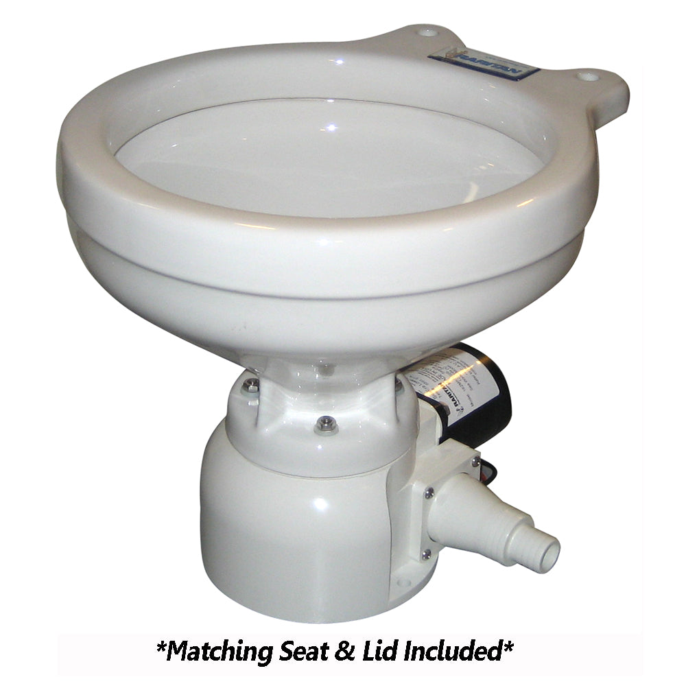 Raritan Sea Era Toilet - Marine Size - Remote Intake Pump - Straight  90 Discharge - Smart Toilet Control - 12v - Deckhand Marine Supply
