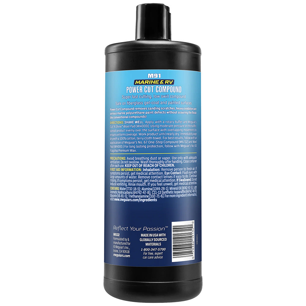 Meguiar's #91 Marine/RV Pro Grade Power Cut Compound - 32oz - Deckhand Marine Supply