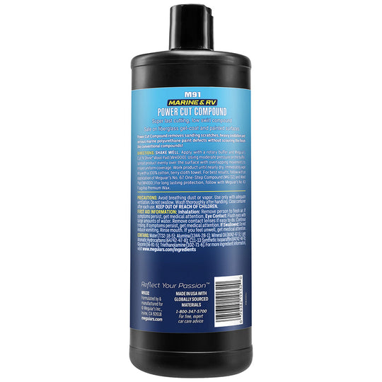 Meguiar's #91 Marine/RV Pro Grade Power Cut Compound - 32oz - Deckhand Marine Supply