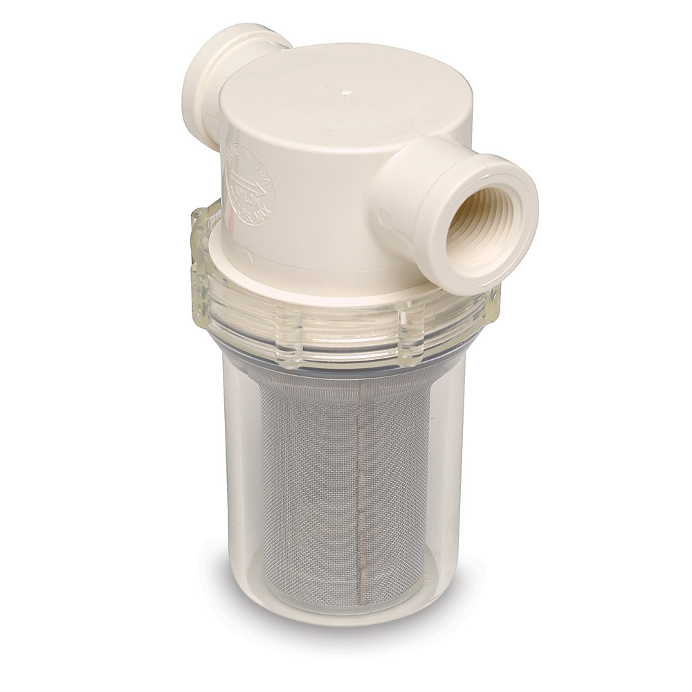 Shurflo by Pentair 1/2" Raw Water Strainer w/Bracket  Fittings - 50 Mesh Screen - Deckhand Marine Supply