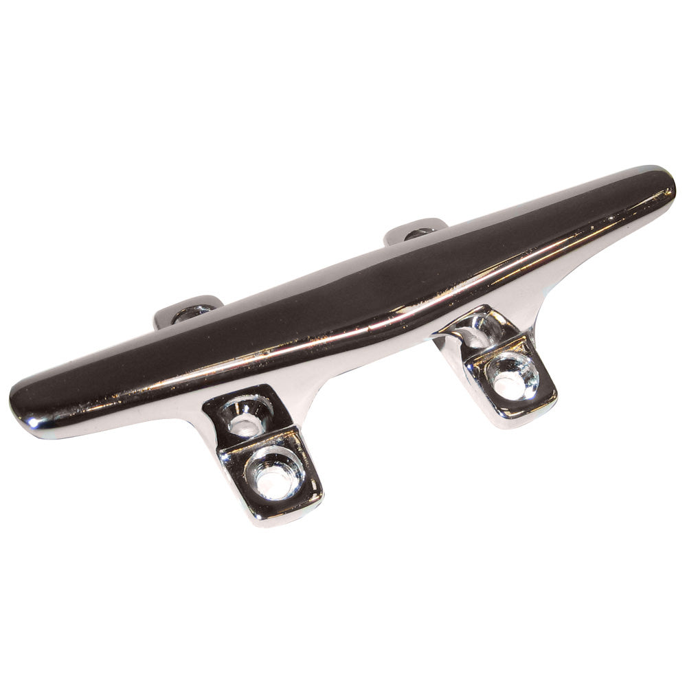 Whitecap Hollow Base 6" Chrome Plated Zamac Cleat - Freshwater Use Only - Deckhand Marine Supply