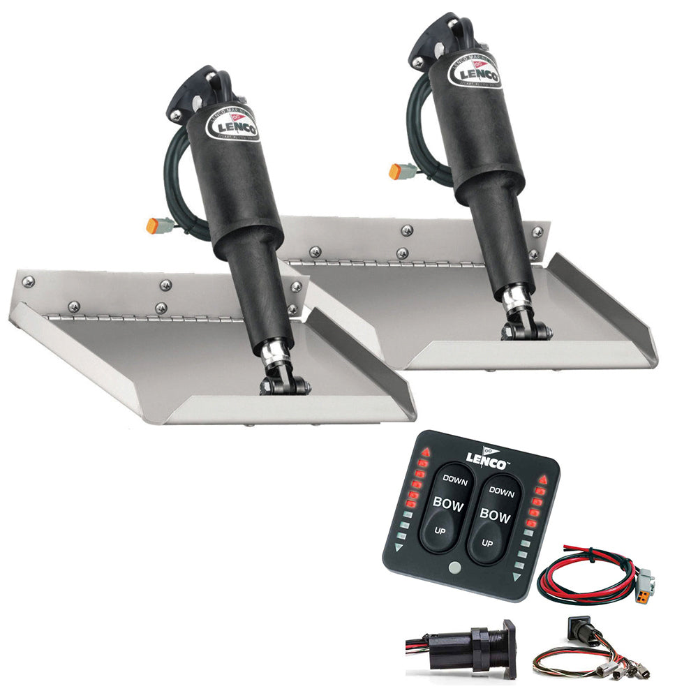 Lenco 9" x 12" Edge Mount Trim Tab Kit w/LED Indicator Switch Kit - Deckhand Marine Supply