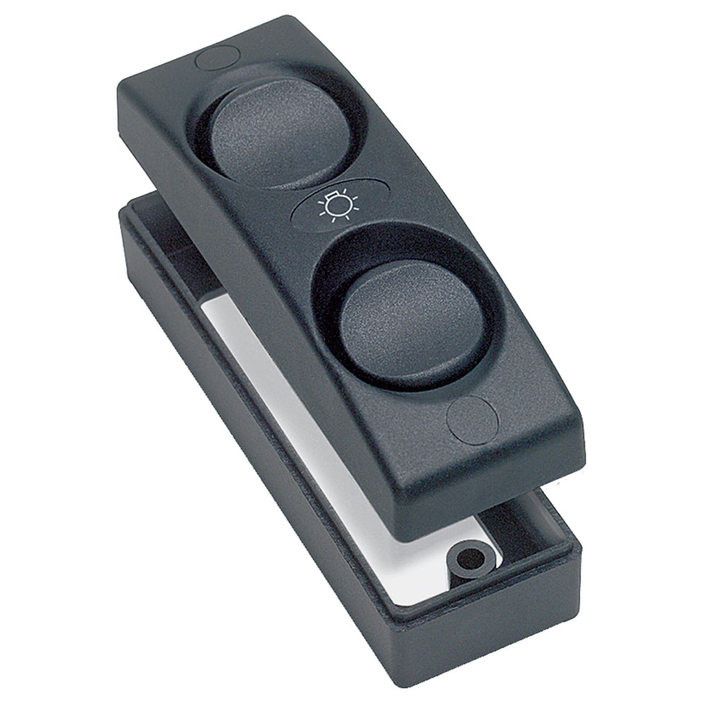 BEP Contour 1100 Series Double Interior Switch - On/Off - Black - Deckhand Marine Supply