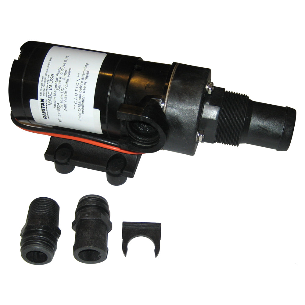 Raritan Macerator Pump - 24v w/Barb Adapter - Deckhand Marine Supply