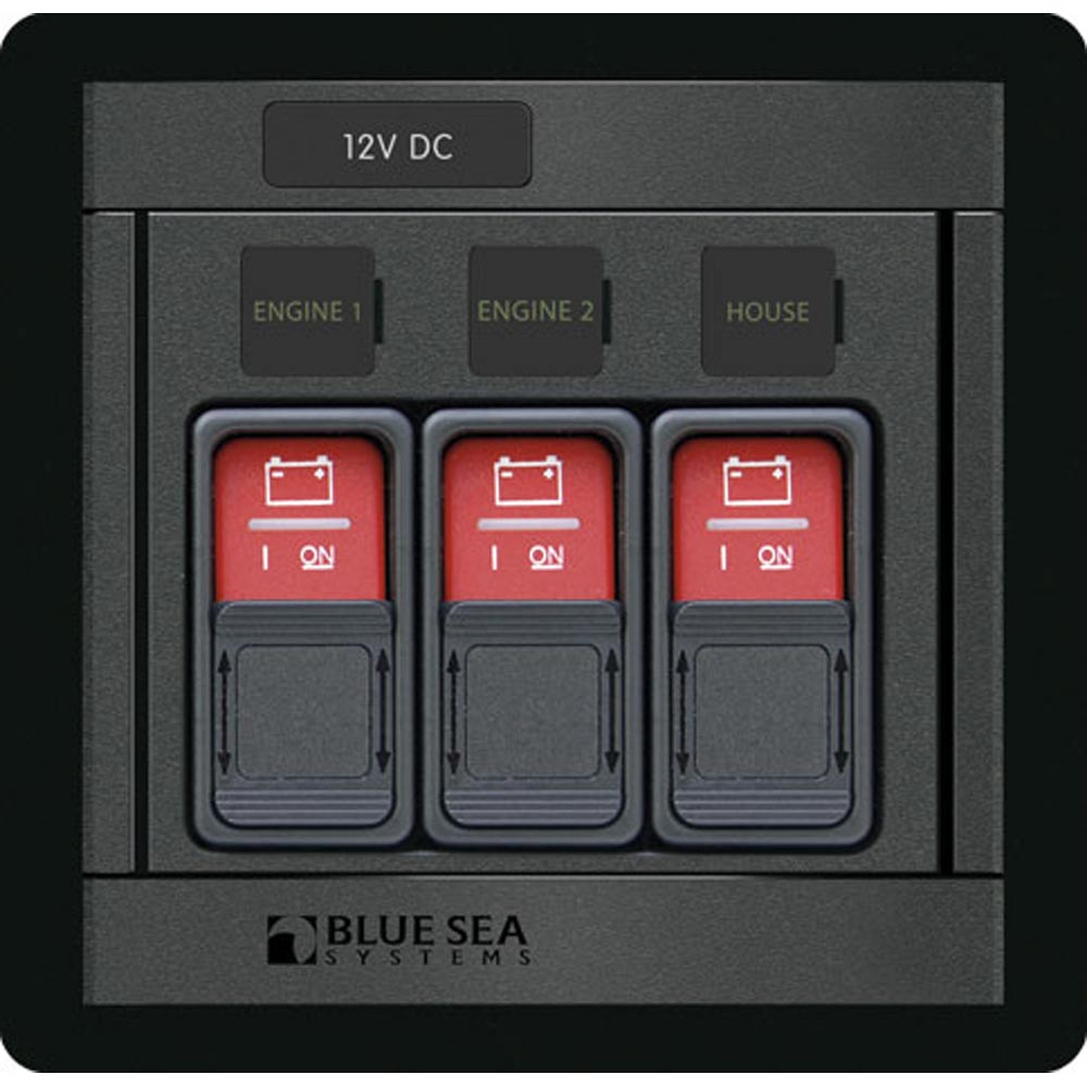 Blue Sea 1148 Remote Control Panel w/(3) 2145 Remote Control Contura Switch - Deckhand Marine Supply