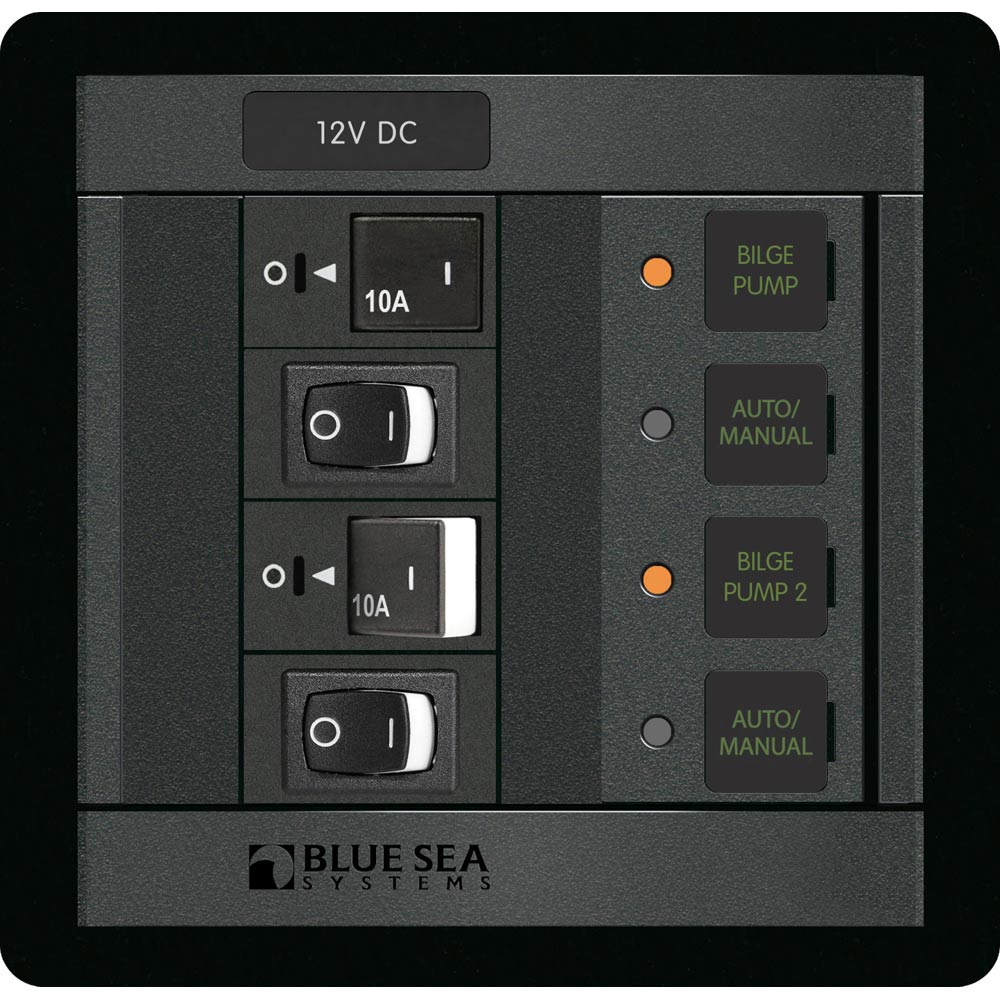 Blue Sea 1522 360 Panel Dual Bilge Pump Control - Deckhand Marine Supply
