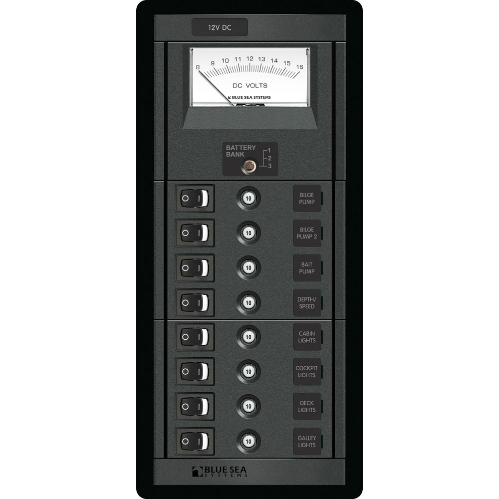 Blue Sea 1463 8 Position Switch CLB + Meter Vertical - Deckhand Marine Supply