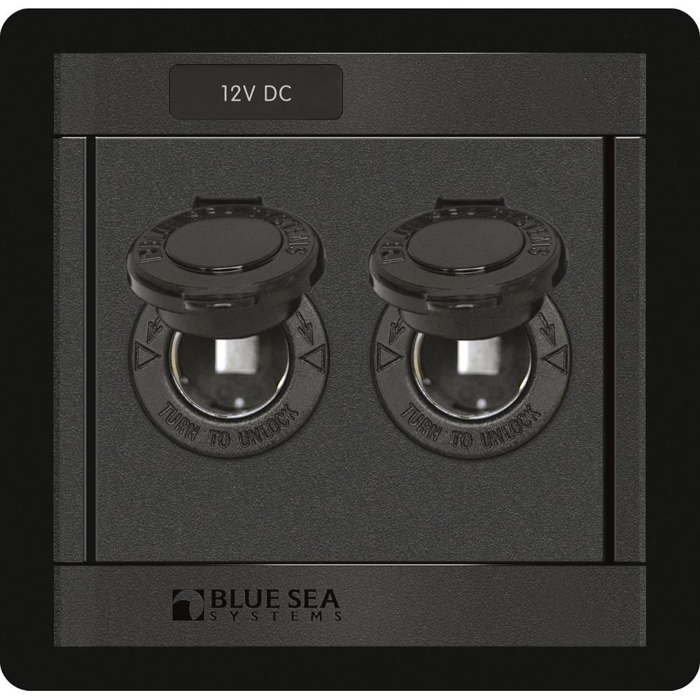 Blue Sea 1472 DC 12V Socket Panel - Deckhand Marine Supply