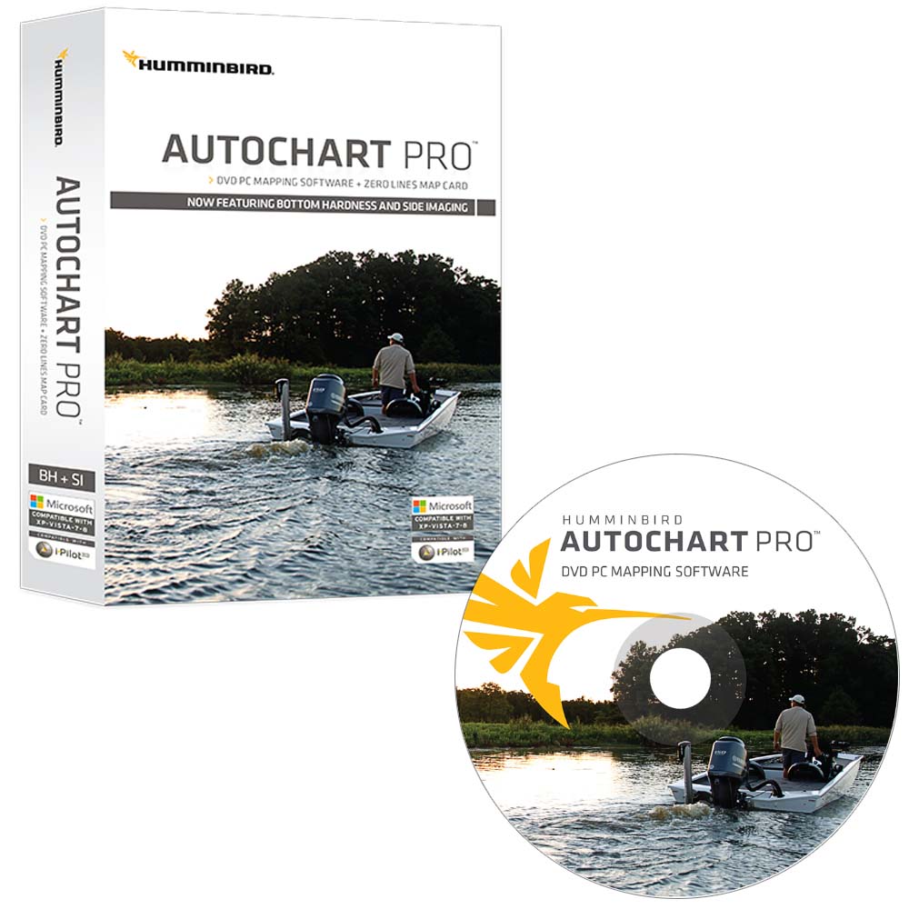 Humminbird AutoChart PRO DVD PC Mapping Software w/Zero Lines Map Card - Deckhand Marine Supply