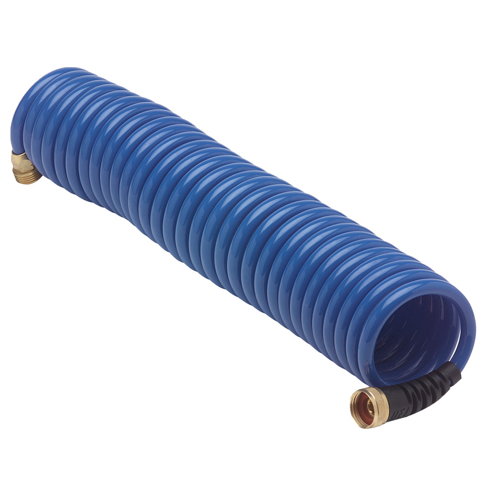 HoseCoil Blue Hose w/Flex Relief - 25' - Deckhand Marine Supply