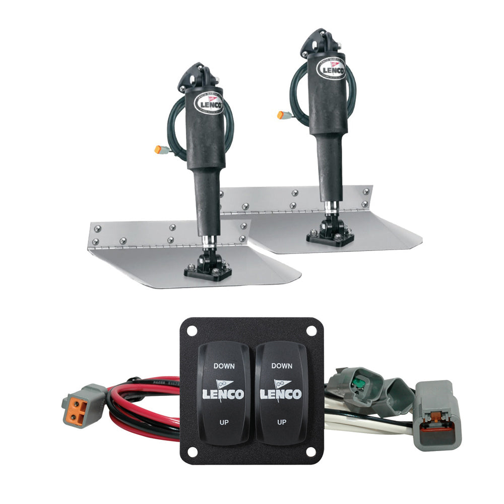 Lenco 9" x 12" Standard Trim Tab Kit w/Double Rocker Switch - Deckhand Marine Supply