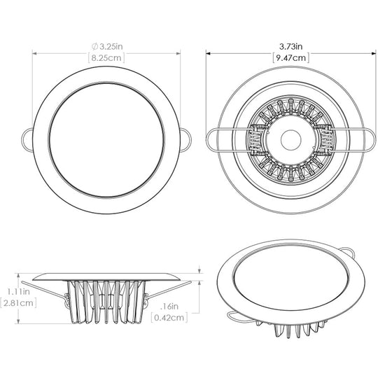 Lumitec Mirage Flush Mount Down Light Spectrum RGBW - Polished Bezel - Deckhand Marine Supply