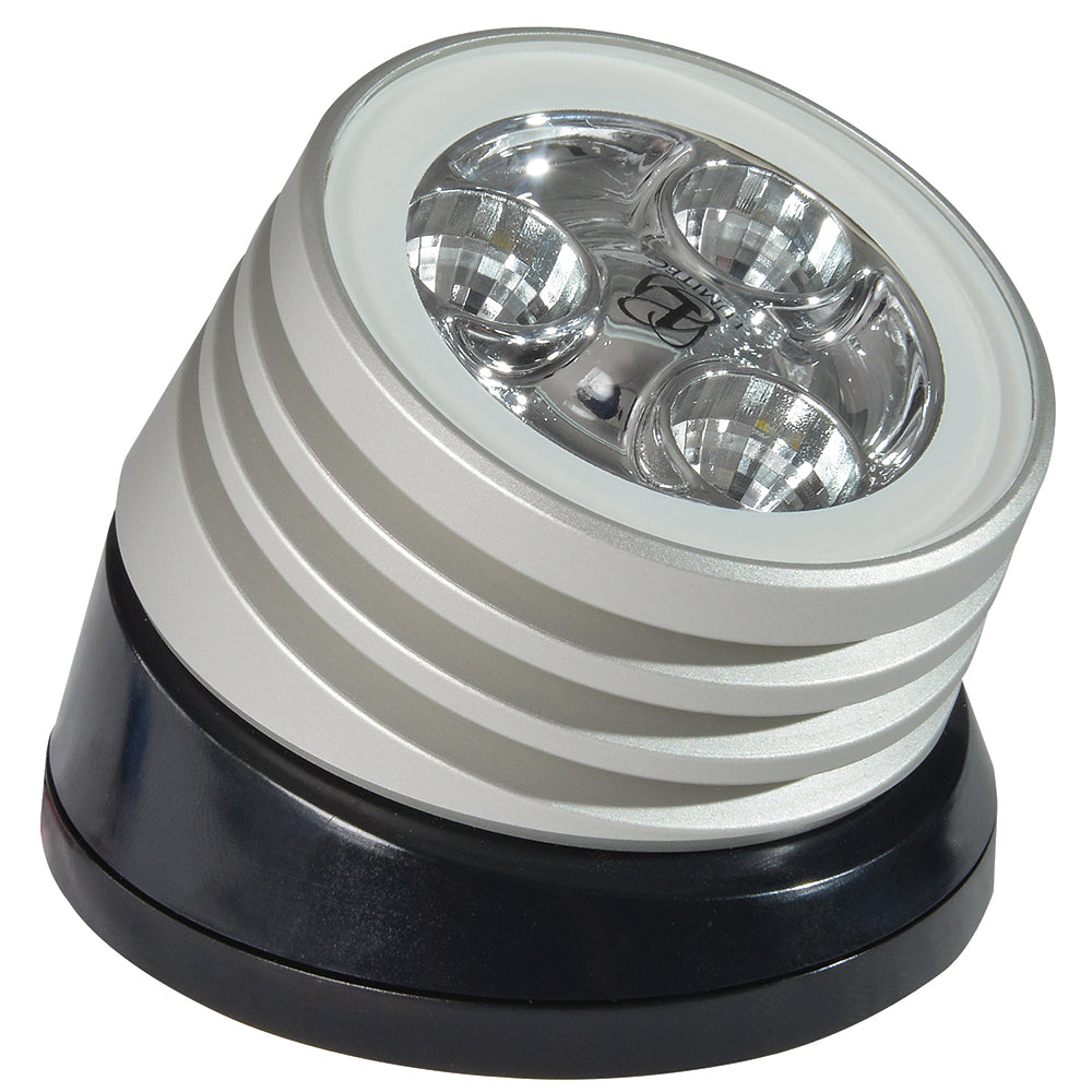 Lumitec Zephyr LED Spreader/Deck Light -Brushed, Black Base - White Non-Dimming - Deckhand Marine Supply