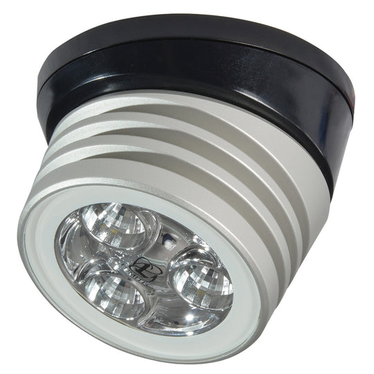 Lumitec Zephyr LED Spreader/Deck Light -Brushed, Black Base - White Non-Dimming - Deckhand Marine Supply