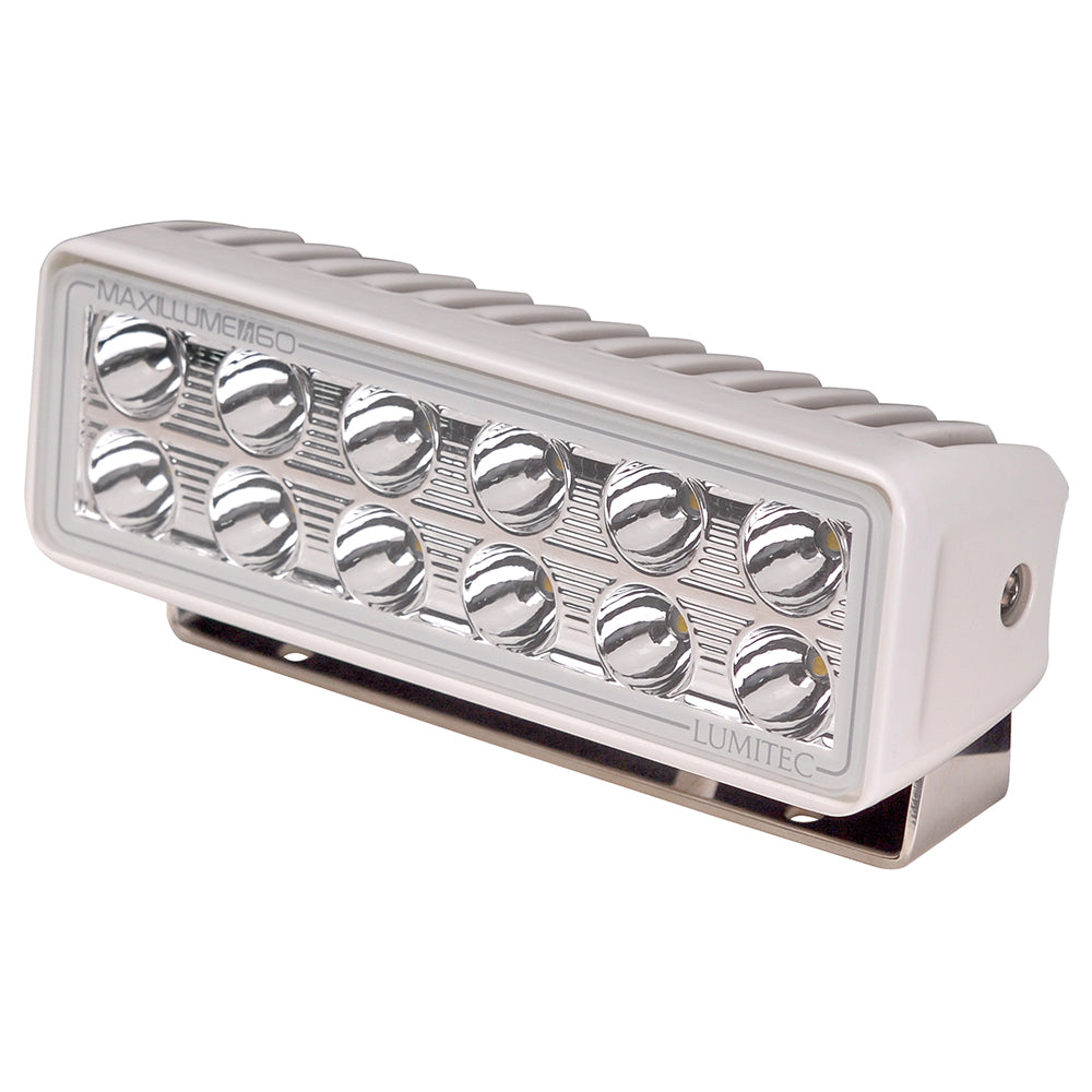 Lumitec Maxillume h60 - Trunnion Mount Flood Light - White Dimming - White Housing - Deckhand Marine Supply