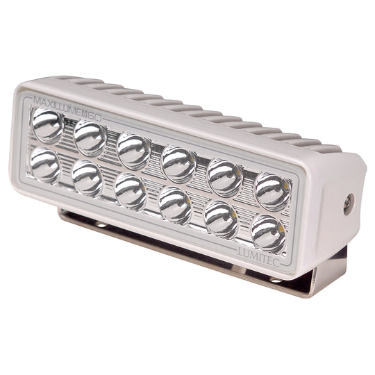 Lumitec Maxillume h60 - Trunnion Mount Flood Light - White Dimming - White Housing - Deckhand Marine Supply