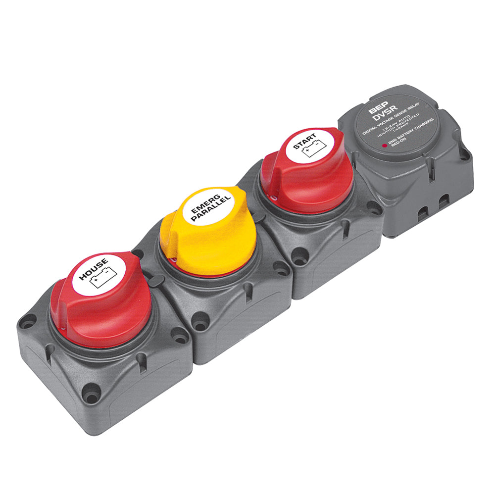 BEP Horizontal Battery Distribution Cluster f/Single Engine w/Two       Battery Banks - Deckhand Marine Supply