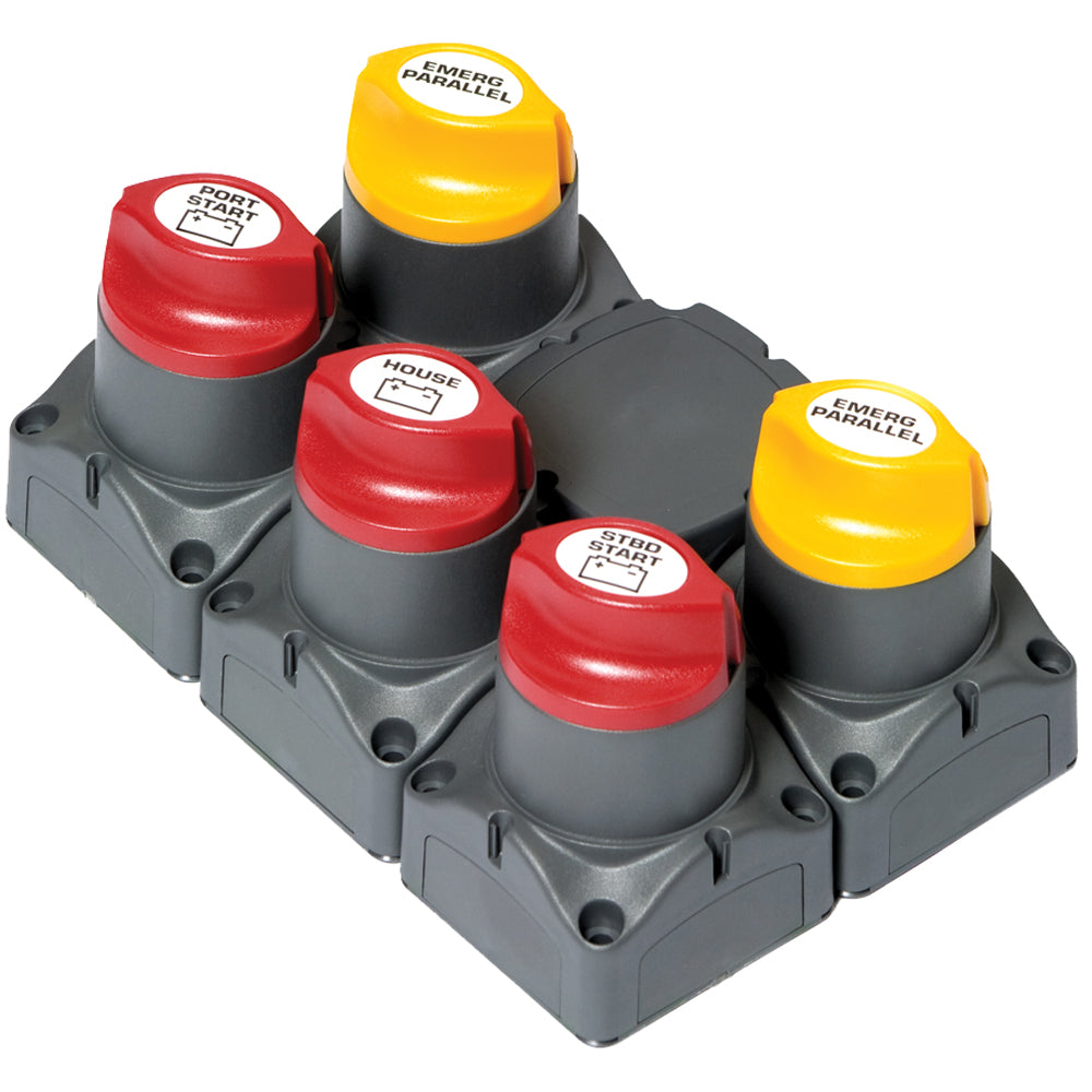 BEP Battery Distribution Cluster f/Twin Outboard Engines w/Three Battery Banks w/Motorized VSR - Deckhand Marine Supply