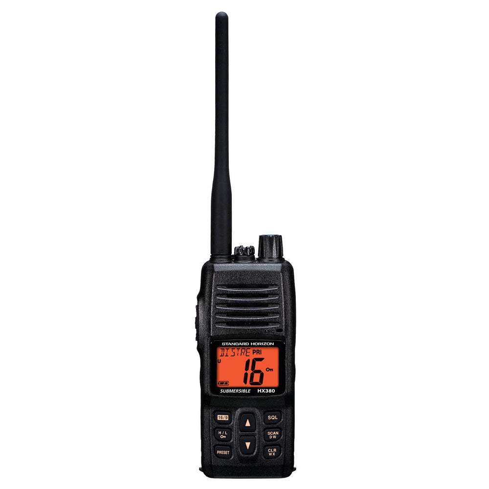 Standard Horizon HX380 5W Commercial Grade Submersible IPX-7 Handheld VHF Radio w/LMR Channels - Deckhand Marine Supply