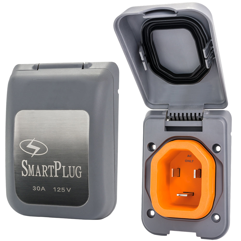 SmartPlug 30 AMP Male Non-Metallic Inlet Cover - Grey - Deckhand Marine Supply
