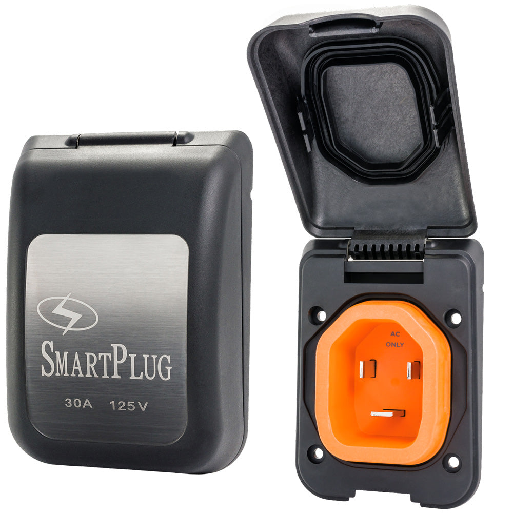 SmartPlug 30 AMP Male Non-Metallic Inlet Cover - Black - Deckhand Marine Supply