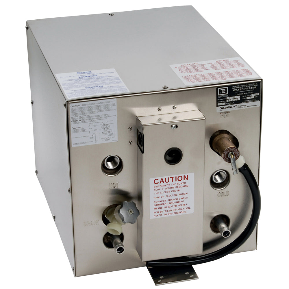 Whale Seaward 6 Gallon Hot Water Heater w/Front Heat Exchanger - Stainless Steel - 120V - 1500W - Deckhand Marine Supply