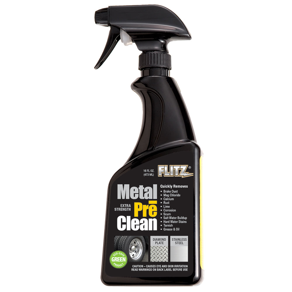 Flitz Metal Pre-Clean - All Metals Icluding Stainless Steel - 16oz Spray Bottle - Deckhand Marine Supply