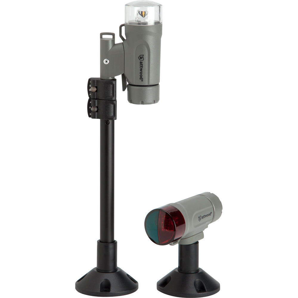 Attwood PaddleSport Portable Navigation Light Kit - Screw Down or Adhesive Pad - Gray - Deckhand Marine Supply