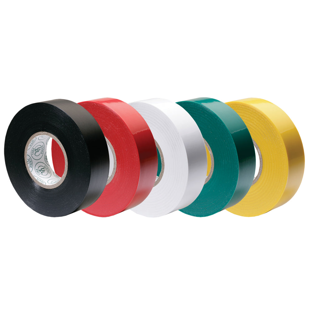 Ancor Premium Assorted Electrical Tape - 1/2" x 20' - Black / Red / White / Green / Yellow - Deckhand Marine Supply