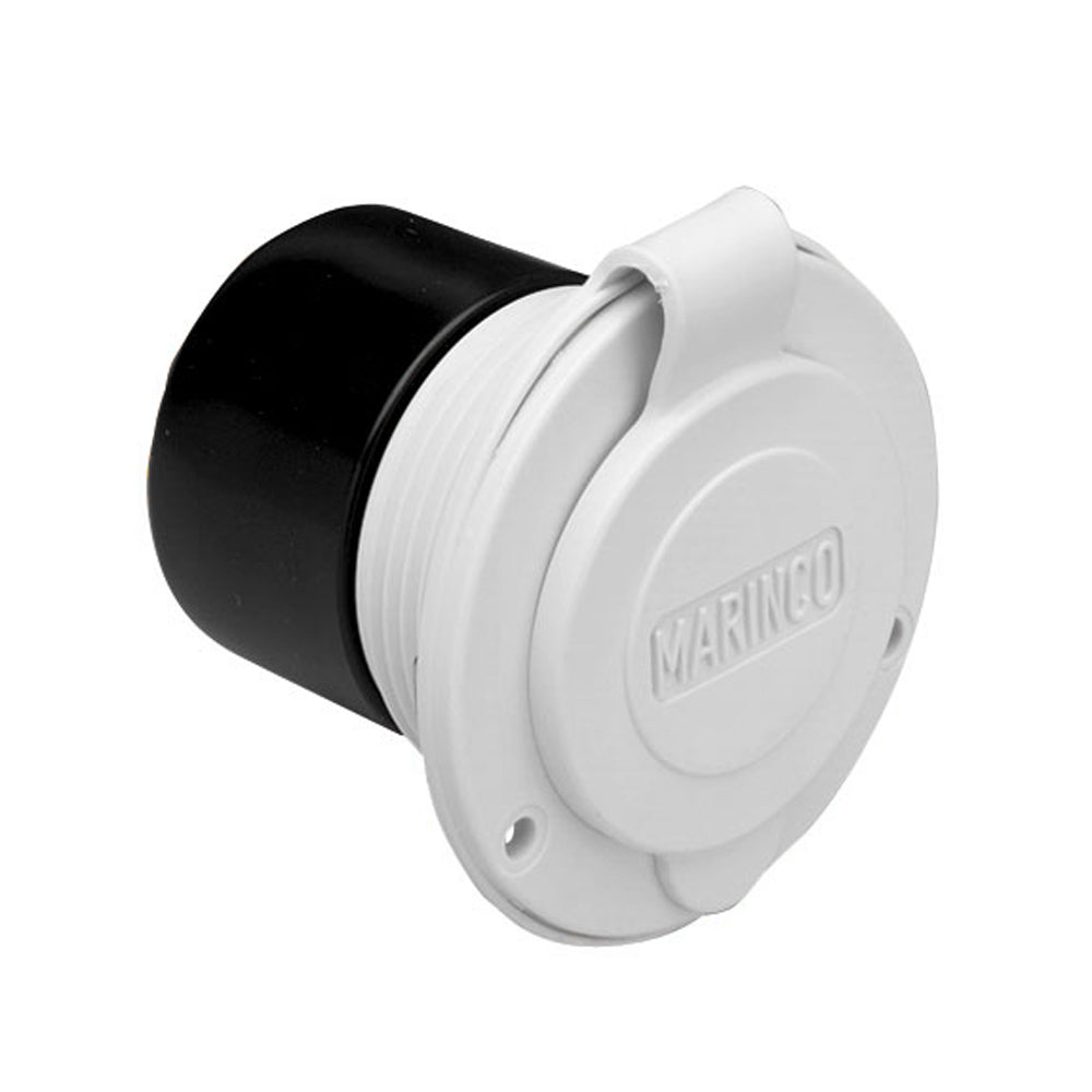 Marinco 15A 125V On-Board Charger Inlet - Front Mount - White - Deckhand Marine Supply