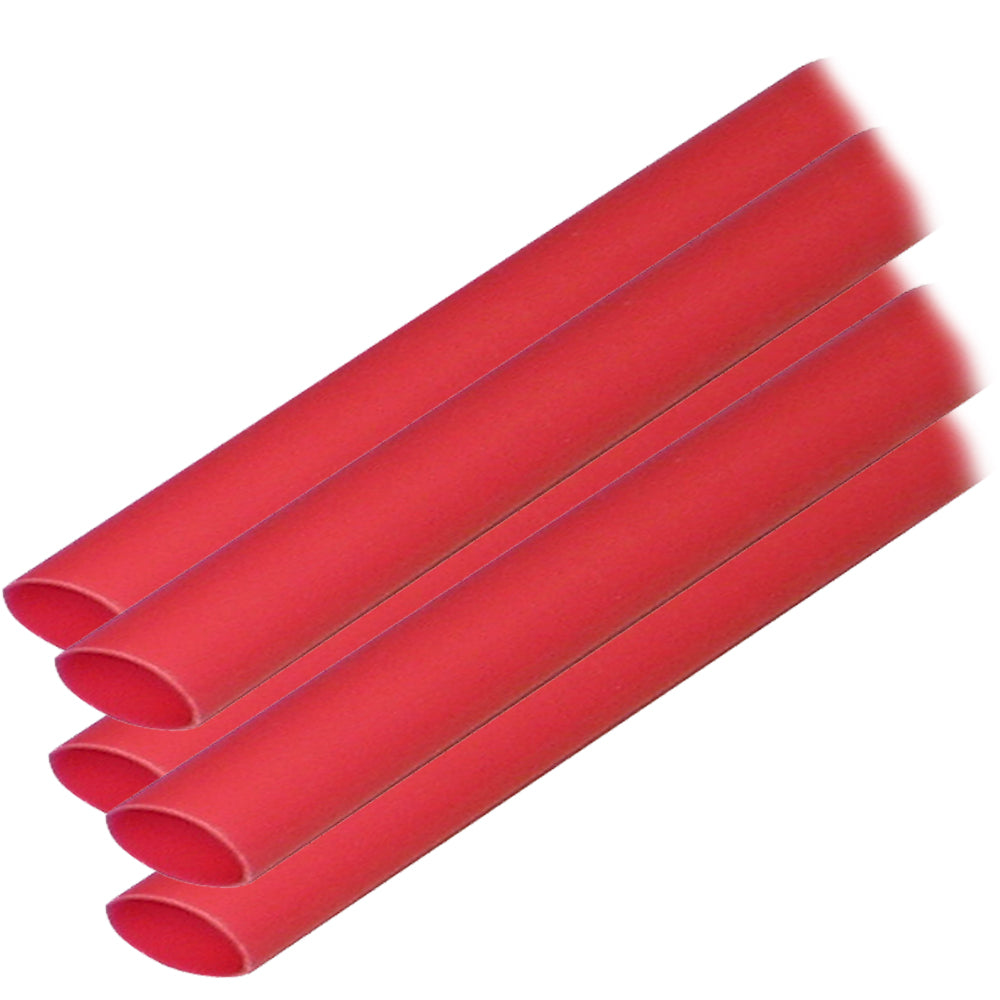 Ancor Adhesive Lined Heat Shrink Tubing (ALT) - 3/8" x 6" - 5-Pack - Red - Deckhand Marine Supply