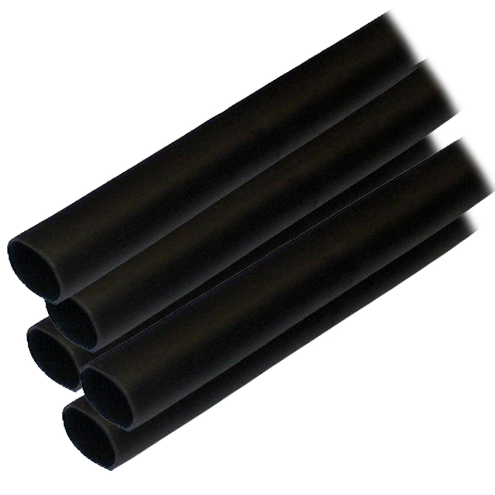 Ancor Adhesive Lined Heat Shrink Tubing (ALT) - 1/2" x 12" - 5-Pack - Black - Deckhand Marine Supply