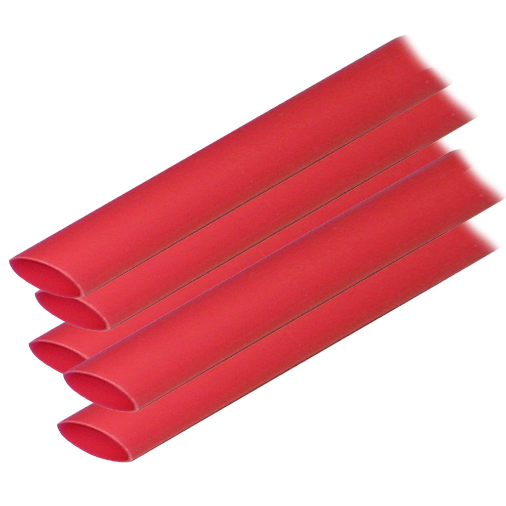 Ancor Adhesive Lined Heat Shrink Tubing (ALT) - 1/2" x 12" - 5-Pack - Red - Deckhand Marine Supply