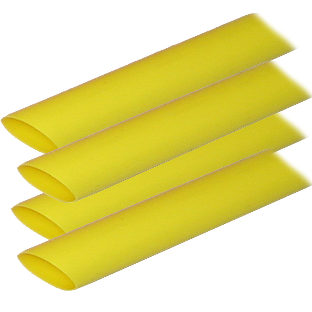 Ancor Adhesive Lined Heat Shrink Tubing (ALT) - 3/4" x 12" - 4-Pack - Yellow - Deckhand Marine Supply
