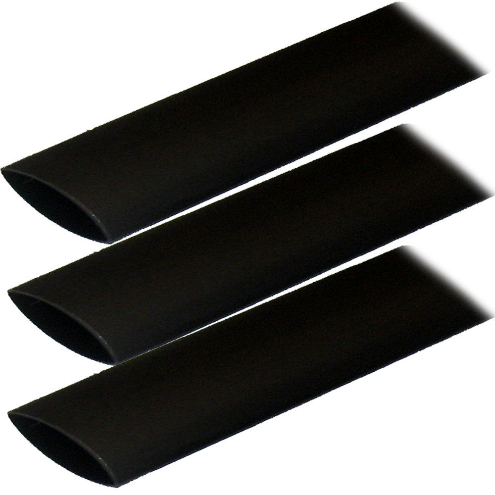 Ancor Adhesive Lined Heat Shrink Tubing (ALT) - 1" x 12" - 3-Pack - Black - Deckhand Marine Supply