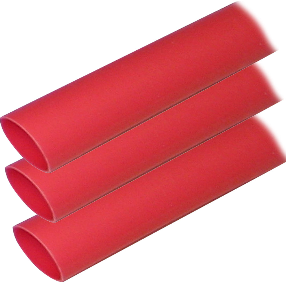 Ancor Adhesive Lined Heat Shrink Tubing (ALT) - 1" x 12" - 3-Pack - Red - Deckhand Marine Supply