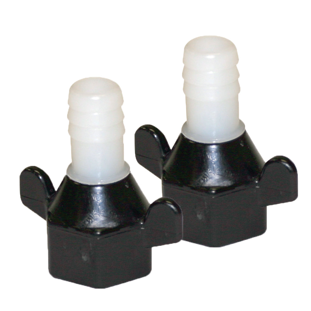 Shurflo by Pentair 1/2" Barb x 1/2" NPT-F Hex/Wingnut Straight Fitting (Pair) - Deckhand Marine Supply