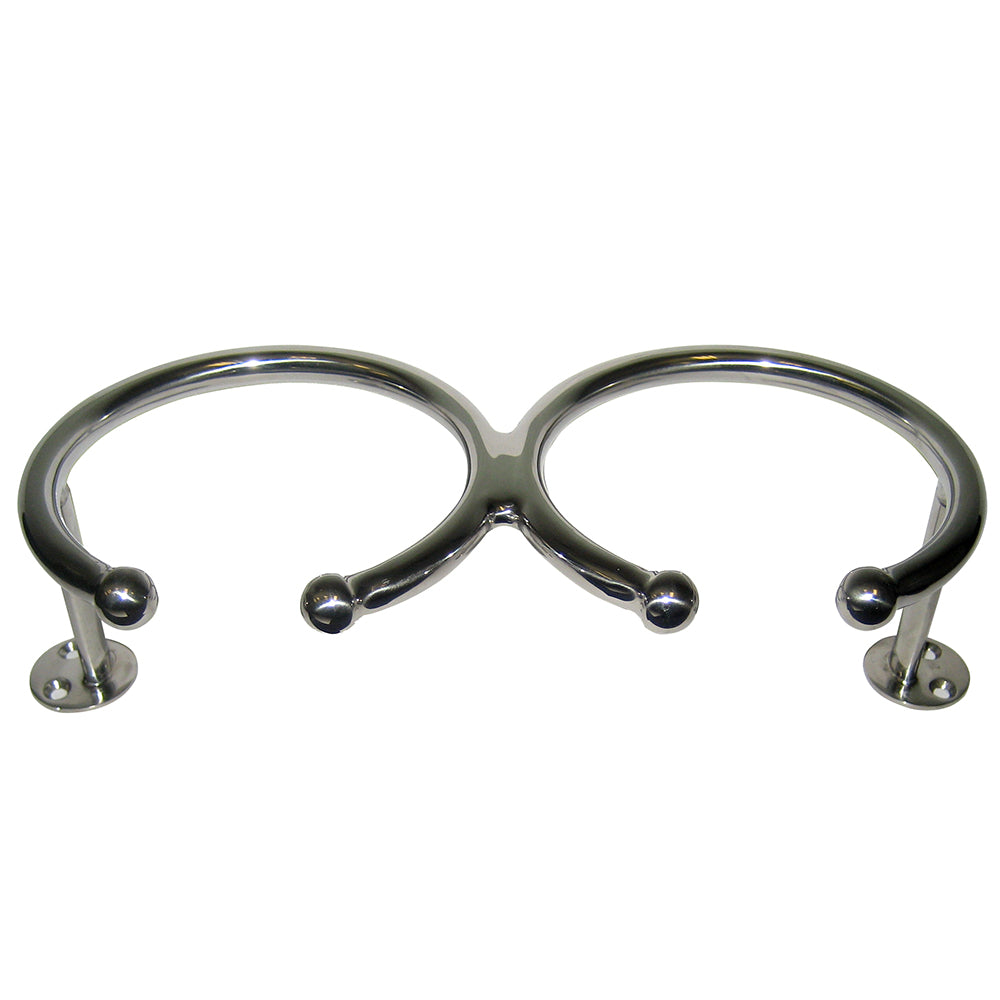 Whitecap Top Mount Ring SS Cup Holder - 2-Drink - Base Mount - Deckhand Marine Supply