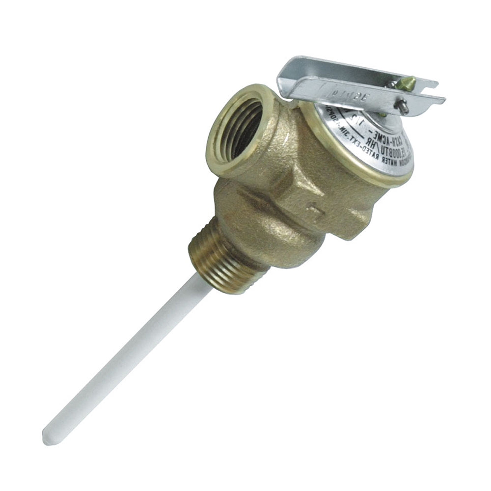 Camco Temperature & Pressure Relief Valve - 1/2" Valve w/4" Probe - Deckhand Marine Supply
