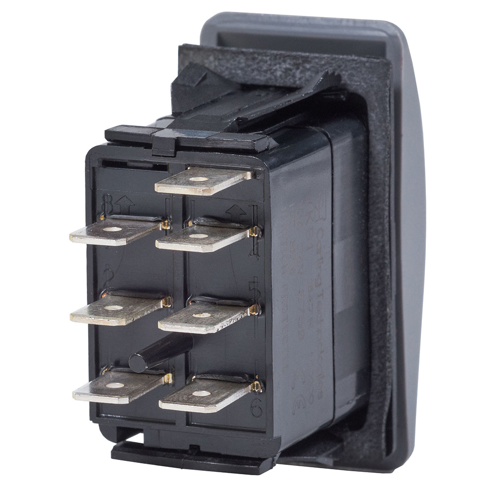 Blue Sea 7937 Contura II Switch DPDT Black - (ON)-OFF-ON - Deckhand Marine Supply