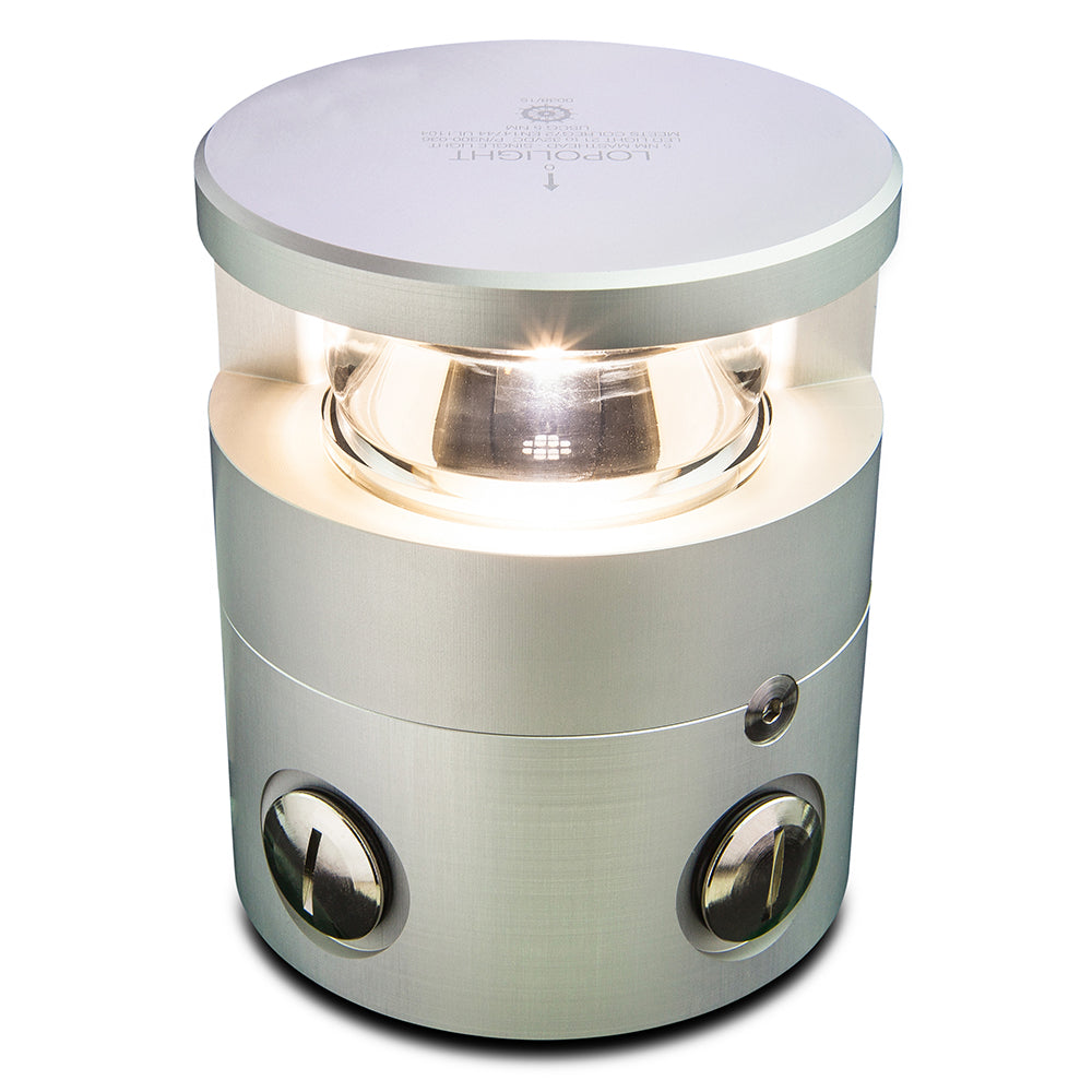 Lopolight Series 300-036 - Masthead Light - 5NM - Horizontal Mount - White - Silver Housing - Deckhand Marine Supply