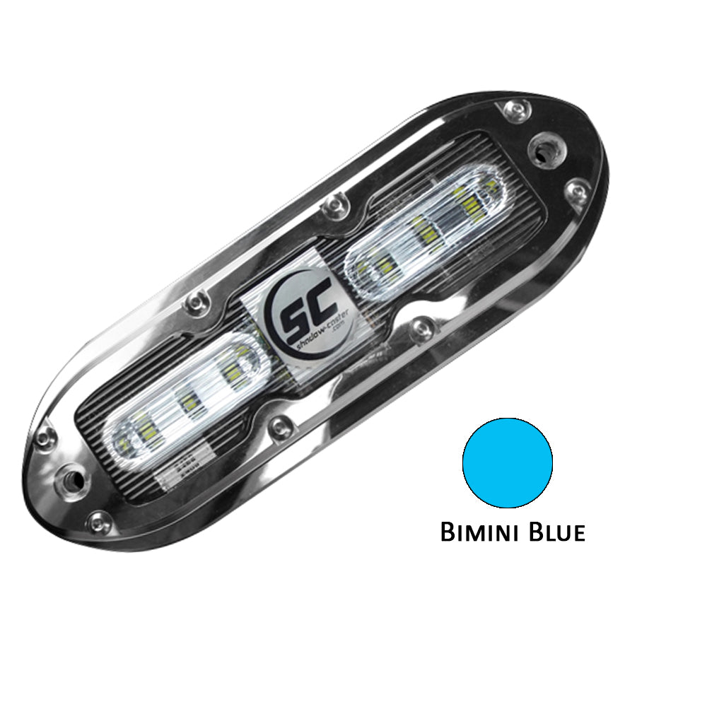 Shadow-Caster SCM-6 LED Underwater Light w/20' Cable - 316 SS Housing - Bimini Blue - Deckhand Marine Supply