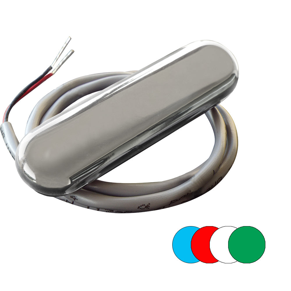 Shadow-Caster Courtesy Light w/2' Lead Wire - 316 SS Cover - RGB Multi-Color - 4-Pack - Deckhand Marine Supply