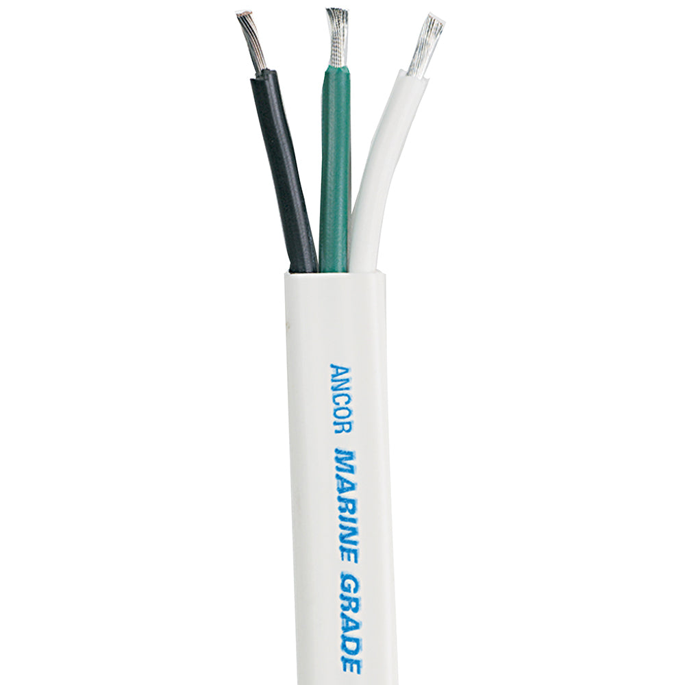 Ancor White Triplex Cable - 6/3 AWG - Flat - 100' - Deckhand Marine Supply