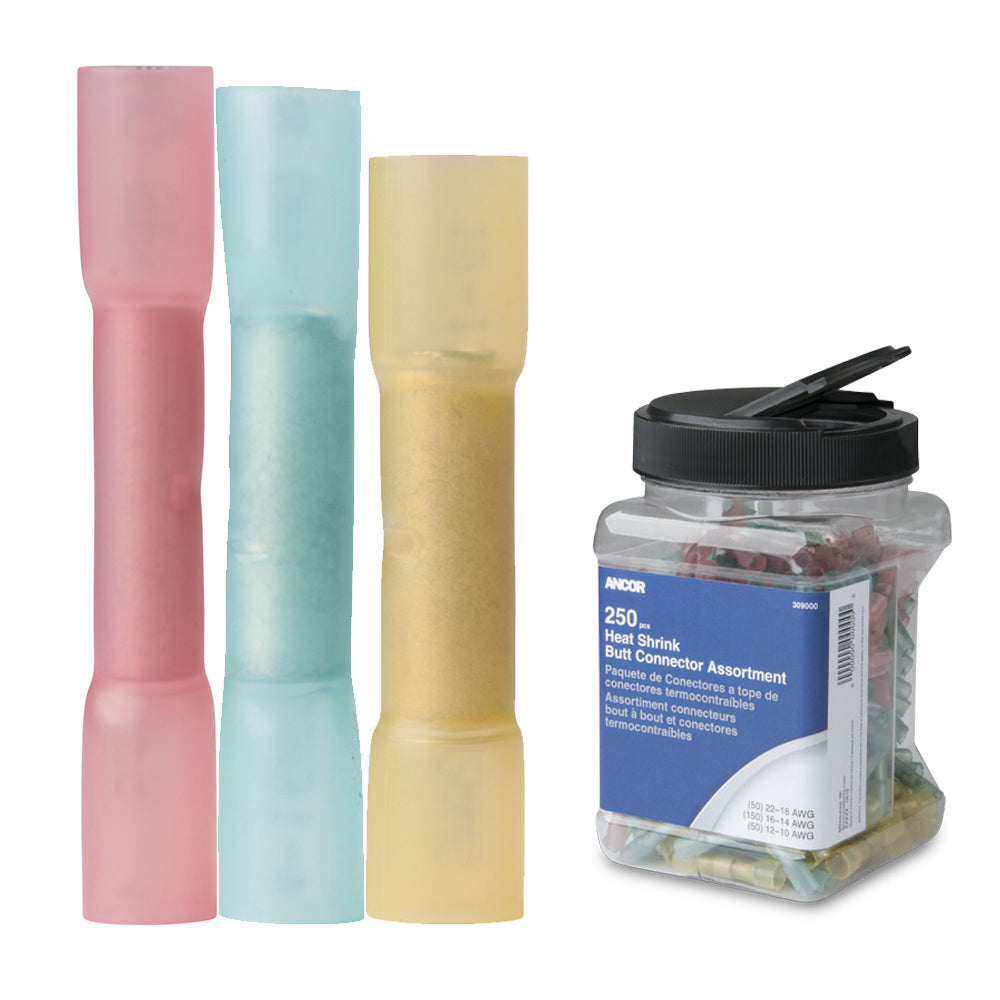 Ancor Heat Shrink Butt Connector Multi-Pack - 250-Piece - Jar - Deckhand Marine Supply