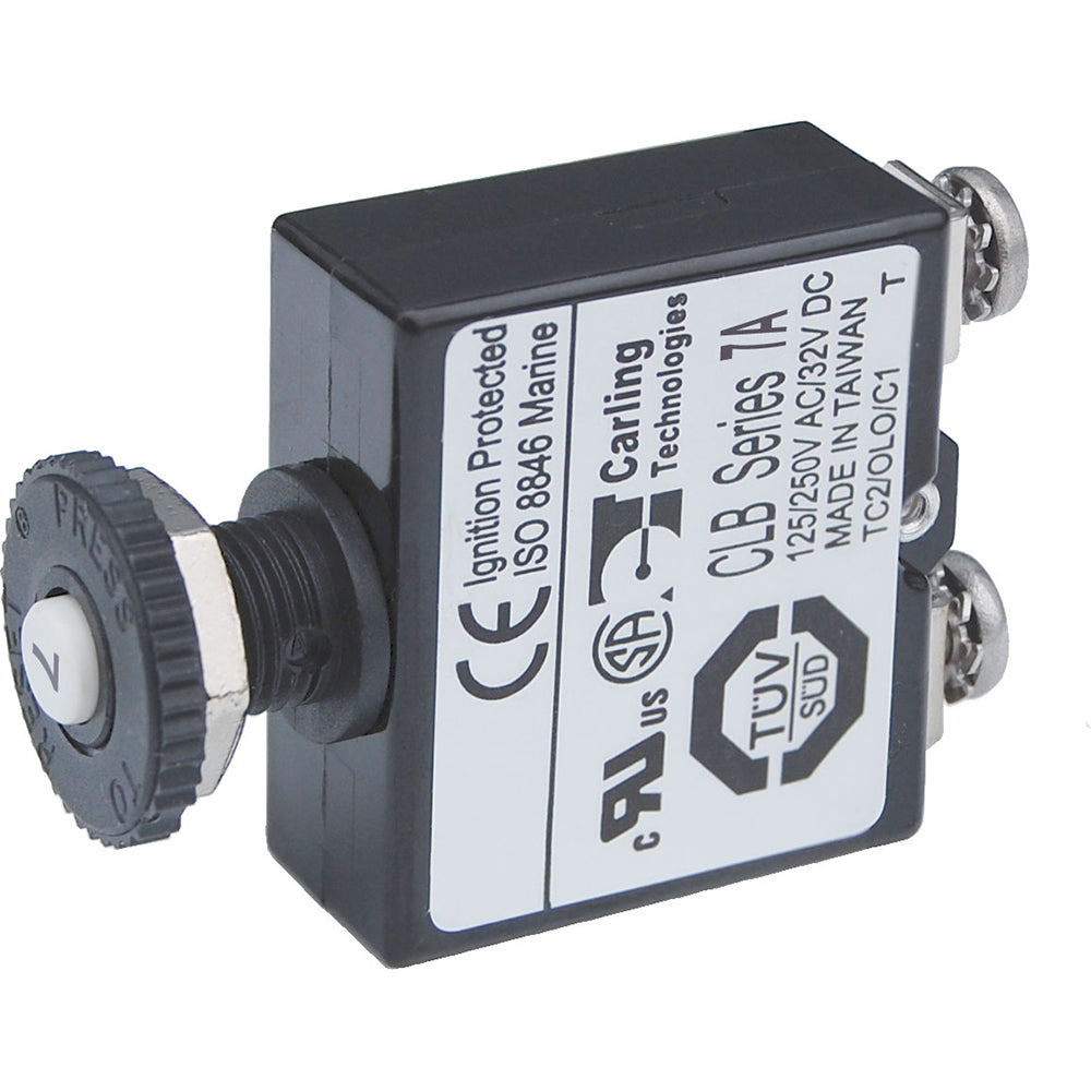 Blue Sea Push Button Reset Only Screw Terminal Circuit Breaker - 7 Amps - Deckhand Marine Supply