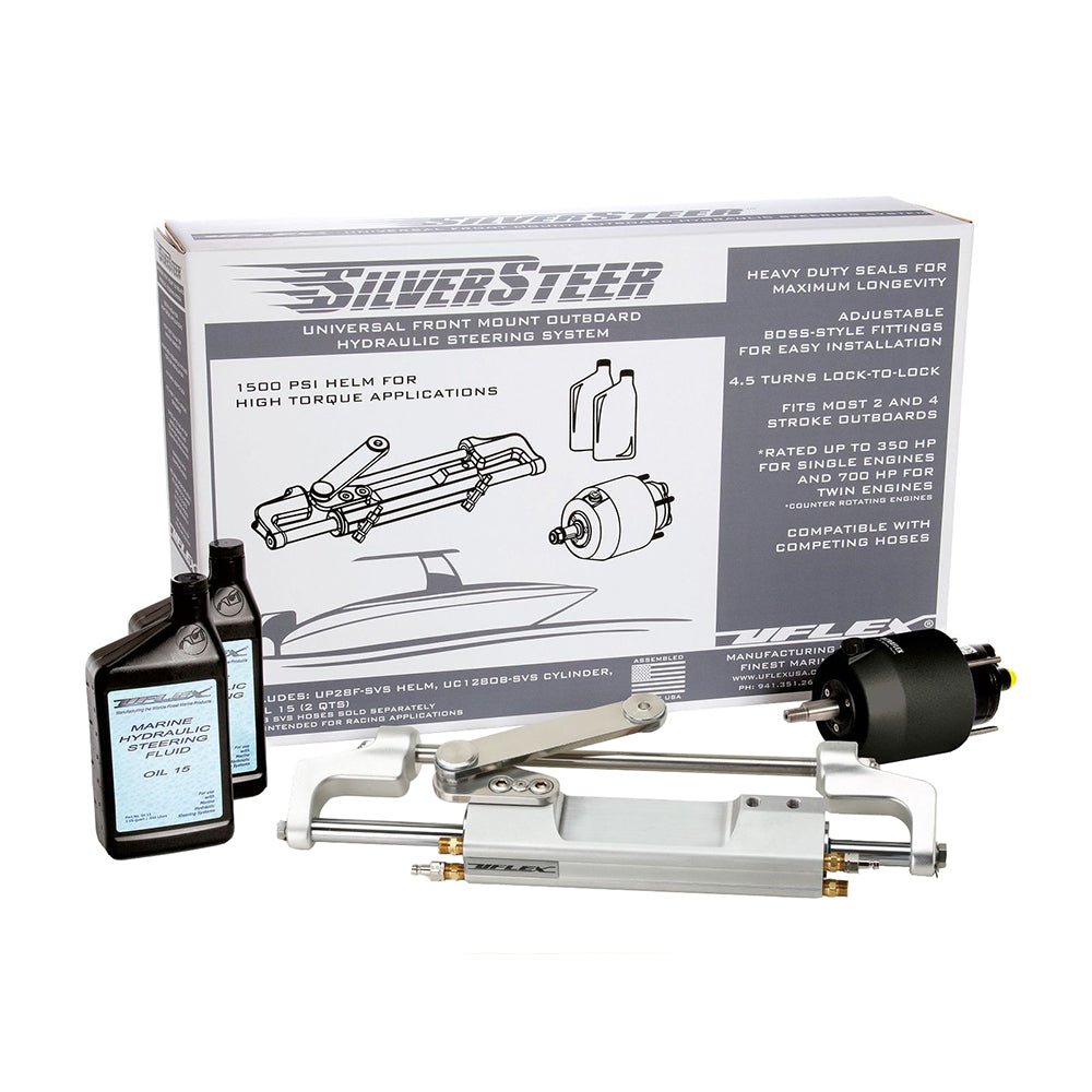 Uflex SilverSteer 2.0 High-Performance Front Mount Outboard Hydraulic Steering System - 1500PSI FM V2 - Deckhand Marine Supply