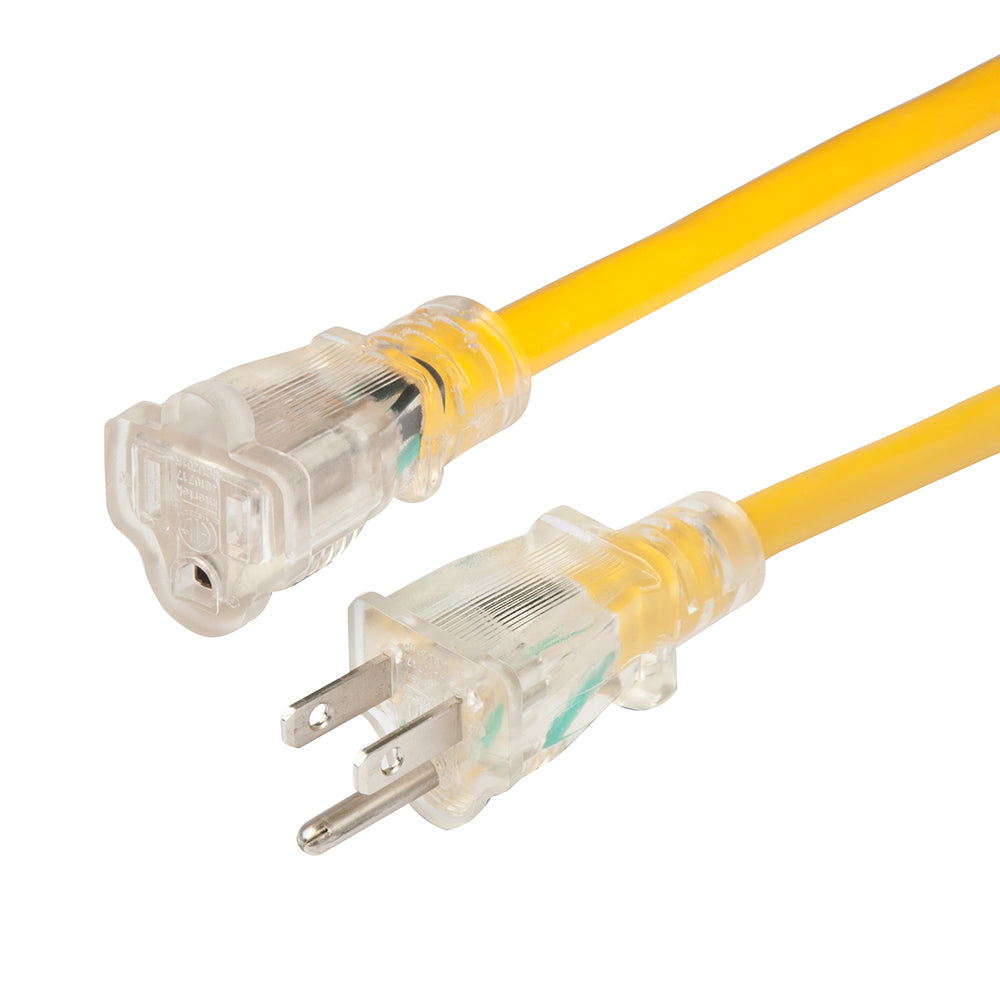 Marinco 14/3 Lighted Extension Cord - Non-Locking - 15A - 25' - Deckhand Marine Supply