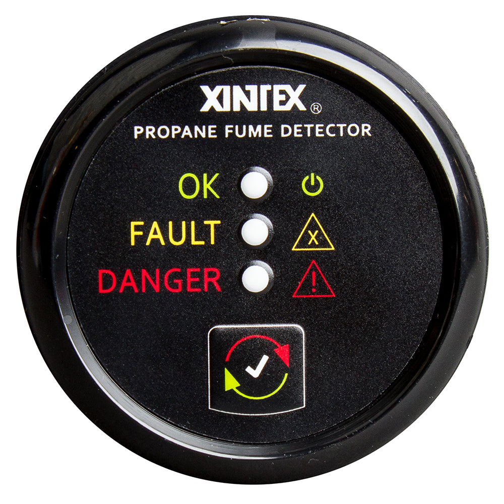Fireboy-Xintex Propane Fume Detector w/Plastic Sensor - No Solenoid Valve - Black Bezel Display - Deckhand Marine Supply